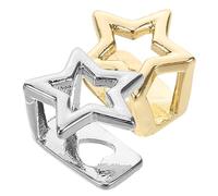 CLISPEED Metal Star Grills 2Pcs Hip Hop Jewelry Caps Distinctive Five-Pointed Star Design for Costume Jewelry and Nightclub Rap Performances