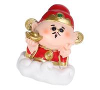 CLISPEED Mini Cai Shen Figurine Resin Statue Feng Shui God of Wealth Decor for Home Office Chinese Year Luck Money Prosperity Charm