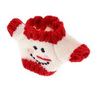CLISPEED Mini Doll Sweater Clothes Accessories Red and White Smiling Bear Knit Outfit for Doll Figures Costume Prop