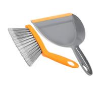 CLISPEED Mini Dustpan and Brush for Keyboard and Desktop Cleaning Small Multi-Function Broom with Dustpan for Computer Mobile Phone and Digital Device Debris Removal Compact Gray and Orange
