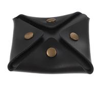CLISPEED Mini Leather Mini Coin Pouch Small Square Coin Purse Bag for Earphone and Data Cable Storage Matte