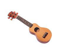 CLISPEED Mini Pocket Ukulele 4-string Spruce Top Sapele Fretboard Hawaiian Soprano Travel Ukulele Sound Hole for Beginners and Adults