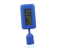 CLISPEED Mini Reptile Thermometer with Rotatable Suction Cup for Turtle and Bearded Dragon Tanks Digital Temperature and Humidity Monitor Blue Night Light Display Use Electronic Hygrometer
