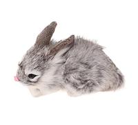 CLISPEED Mini Simulation Plush Rabbit Toy Lifelike Rabbit Boredom Breaker for Boys and Girls Grey