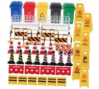 CLISPEED Mini Traffic Signs Educational Set for Road Sign Cognition with Realistic Colors Lightweight and Portable Safety Awareness Learning Tools