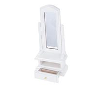 CLISPEED Miniature Birch Wood Dressing Mirror for Dollhouse Elegant Full Doll Furniture Decoration Craft for Birthday Gift