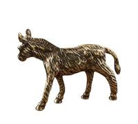 CLISPEED Miniature Brass Donkey Figurine Standing Ornament for Desktop and Garden Decoration Detailed Farm Animal Model for Photo Props Home Micro Landscape Succulent and Terrarium Display