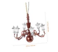 CLISPEED Miniature Chandelier Lamp for Doll Accessories Moss Micro-landscape Decoration with Warm White Light Tiny House Ornament for Living Bedroom Office Scenes