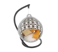 CLISPEED Miniature Doll House Swing Chair with Moving Swing Feature for Dollhouse Decor Detailed Craftsmanship for Realistic Miniature Layout Elegant Compact Prop for DIY Enthusiasts