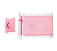 CLISPEED Miniature Dollhouse Bedding Set with Cradle Sheet and Pillow, Doll Bed Accessories for Dollhouse Bedroom Decor, 1pcs Cot Bedding