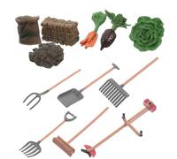CLISPEED Miniature Farm Tools Set with Realistic Food Accessories and Hay Bale Scene Detailed Craftsmanship Playset for Easy Assembly Farm Tool Set for Imaginative Farming Fun