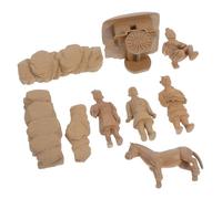 CLISPEED Miniature Terracotta Warriors Figurine Set PVC Craft Decorative Statues for Desktop Home Office Display Sculpture with Horse Ornament Chinese Art Collectible