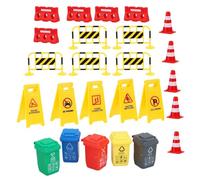 CLISPEED Miniature Traffic Road Sign Toy Set, Plastic Teaching Tool for Kids, Lightweight Road Signs for Kids to Build Traffic Safety Awareness and Play Random Style
