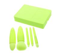 CLISPEED Miniature Travel Makeup Brush Set 5 Pieces with Mirror Compact Portable Cosmetic Brushes for Women Face Blush Eyeshadow Powder Tool Essential for On-the-go