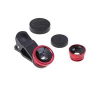CLISPEED Mobile Camera Lens Kit Red Super Wide Angle Macro and Fisheye Clip Phone Lens Compatible with Iphone X Alloy and Easy to Install