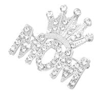 CLISPEED Mom Brooch Pin for Mother's Day Elegant Lapel Pin for Women Stylish Design Rhinestone Detail Accessory for Clothing Scarves and Hats