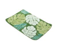 CLISPEED Monstera Pattern Bathroom Non-slip Floor Mat Water Absorption Anti-skid Polyester Bath Rug for Home Breathable Fade-resistant Indoor Door Mat