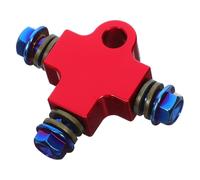 CLISPEED Motorcycle Brake Hose Adapter Hydraulic Line Holder with Aluminum Brake Block and Titanium Burnt Bolts Dual Front Disc Extension for Bikes and Electric Scooters Random Color