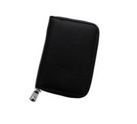 CLISPEED Multi-Card Coin Purse Black Genuine Leather Wallet Portable Change Purse Unisex Credit Card Holder Travel Storage Bag