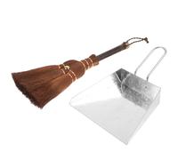 CLISPEED Multi Function Pet Litter Supply Whisk Broom and Convenient Dustpan Set with Hanging Rope for Compact Storage Hand Woven Bristles for Cleaning of Cage Mess and Household Dirt