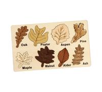 CLISPEED Multi Functional Wooden Leaf Puzzle for Early Education Aid Cognitive Intelligence Development Learning Game with Rounded Corners Safe Design