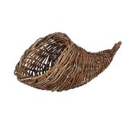 CLISPEED Multipurpose Woven Rattan Fruit Basket for Kitchen and Dining Table Storage Lightweight Rustic Cornucopia Design Strong Organizer for Bread Eggs Snacks and Home Decoration