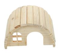 CLISPEED Natural Chewable Hamster Hut Wooden Hideout House for Small Pets Hamster Rat Chinchilla Nesting Promotes Chewing Instincts and Provides Cozy Shelter for Small Animals
