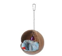 CLISPEED Natural Coconut Parrot Bed Bird Cage Nest with Warm Soft Material Suitable for Small Birds and Parrots Providing Comfortable Sleeping Space Random Color
