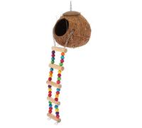 CLISPEED Natural Shell Hideout Ladder Toy for Reptile Leopard Gecko Hanging Decorative Sleeping Nest Resting Bed Husk Substrate for Humid Hide Enclosure