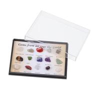 CLISPEED Natural Stone Specimen Mini Crystal Agate Minerals for Student Study and DIY Crafts Educational Geology Teaching Tools with Ornament Collection