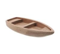 CLISPEED Natural Wood Small Boat Model Wooden Canoe Craft Nautical Decor for Home Office Bookshelf with Meticulous Handcrafted Detail