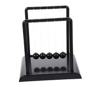 CLISPEED Newton Cradle Balance Ball Ornament Black Pendulum Beads Physics Science Decor for Home Office Desktop Educational Energy Dynamics Teaching Tool Stable Structure Modern Design