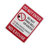 CLISPEED No Knock Door Sign 30x40cm Self-Adhesive Plastic Safety Caution Sign No Soliciting Allowed Sticker for Office and Residence Entrance