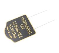 CLISPEED No Trespassing Sign for Private Property with Stakes Weatherproof Decorative Outdoor Garden Lawn Marker Stylish Black Warning Easy Assembly for Home Use