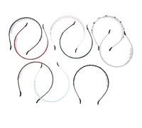 CLISPEED Non- Teeth Comb Headbands Secure Hair Fixing 8pcs for Women, Steel Frame with Silk and Satin Cover, Simple Elegant Design Random Color for Daily Use and Makeup