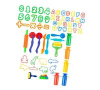 CLISPEED Non-Toxic Plasticine Mold for Educational DIY Clay Tools with Animal Alphabet Cutters Sensory Play Accessories for Random Colors for Creative Home Fun Random Color