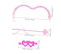 CLISPEED Novelty Heart Glasses Valentine Glasses Cupid Arrow Prop Heart-shaped Cupid Arrows Sparkly Bows Valentines Picture Props Day Costume Accessory y Flechas Disfraz