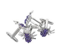 CLISPEED Novelty Spider Cufflinks with Secure Fit and Sturdy Grip for Men 2 Pairs Rhinestone Alloy French Cuff Links Shirt Cuff Decor for Creative Industry Occasions and Business Meetings