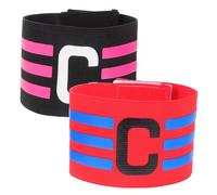 CLISPEED Nylon Football Captain's Armband for Men Women Soft Comfortable Elastic Sports Band in Black Red Colorful Design for Soccer Team Captain Suitable for Adult Youths