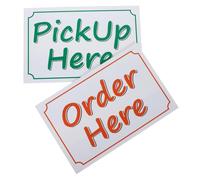 CLISPEED Order Here Sticker Notice Decal for Restaurants and Businesses, Large Pvc Vinyl Sign 9x6 Inch, Easily Visible from Distance, Assorted Colour, Indoor and Outdoor Use