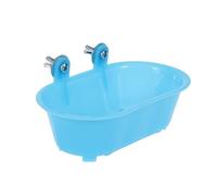 CLISPEED Parrot Bathing Tub with Bottom Mirror Lightweight Durable Plastic Bird Bath for Small Birds Like Parrot and Munia Fun Cage Accessory and Clean