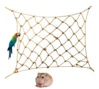 CLISPEED Parrot Climbing Net Swing for Small Birds and Pets Made of Sturdy Hemp Rope, Beige Colour, Encourages Exercise and Entertaining for Cage or Aviary Use