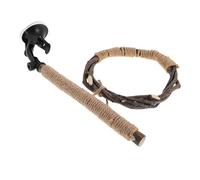CLISPEED Parrot Perch Stand with Suction Cup for Indoor and Outdoor Use, Wooden Rope Perch for Macaw and Parrot, Easy to Install and Maintain Bird Ladder Accessory