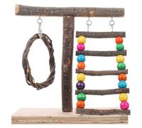CLISPEED Parrot Standing Rack Wooden Perch Platform Bird with Safe Material and Attractive Design, for Desktop Use and Home Decor to Engage Parakeets and Birds