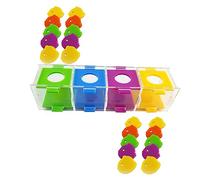 CLISPEED Parrot Throwing Box Intelligence Colored Sorting Training Kit for Parrots Mental Exercise and Physical Activity Bird Plaything for Skill Development Random Color