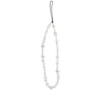 CLISPEED Pearl Decor Beaded Phone Charm Wrist Strap Artificial Pearls for Cell Phones and Cameras, Easy to Install and Remove, for Outdoor and Office Use