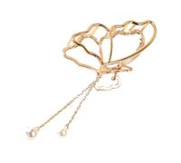 CLISPEED Pearl Tassel Barrette Hair Claw Clip 5.11x1.97x1.18in Lightweight Quick Hair Organizer Elegant Alloy Pearl Decor for Women