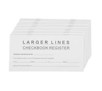 CLISPEED Personal Checkbook Transaction Register Lines: White Blank Ledger Book Business Checking Account Bank Saving Record Keeping Secretary Desk Financial Management, 12 PCS
