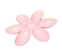CLISPEED Pet Feeder Dog Food Basin Flower Shaped Feeder Pink Plastic Slipping Resistant Environment-friendly Beautiful Travel Bowl