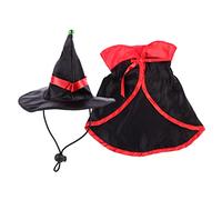 CLISPEED Pet Halloween Costume Tiny Wizard Cloak Witch Hat for Cats and Dogs Durable Comfortable Cloak for Parties Festivals and Everyday Wear